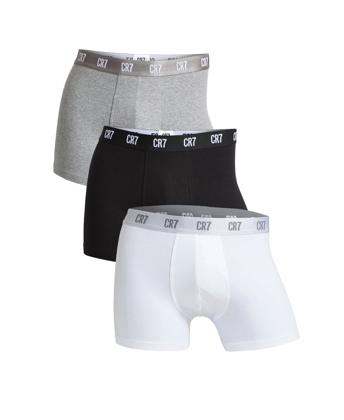 Boxer 3 Packs CR7 Hommes Mélange de Coton Biologique, Multicolore Basics