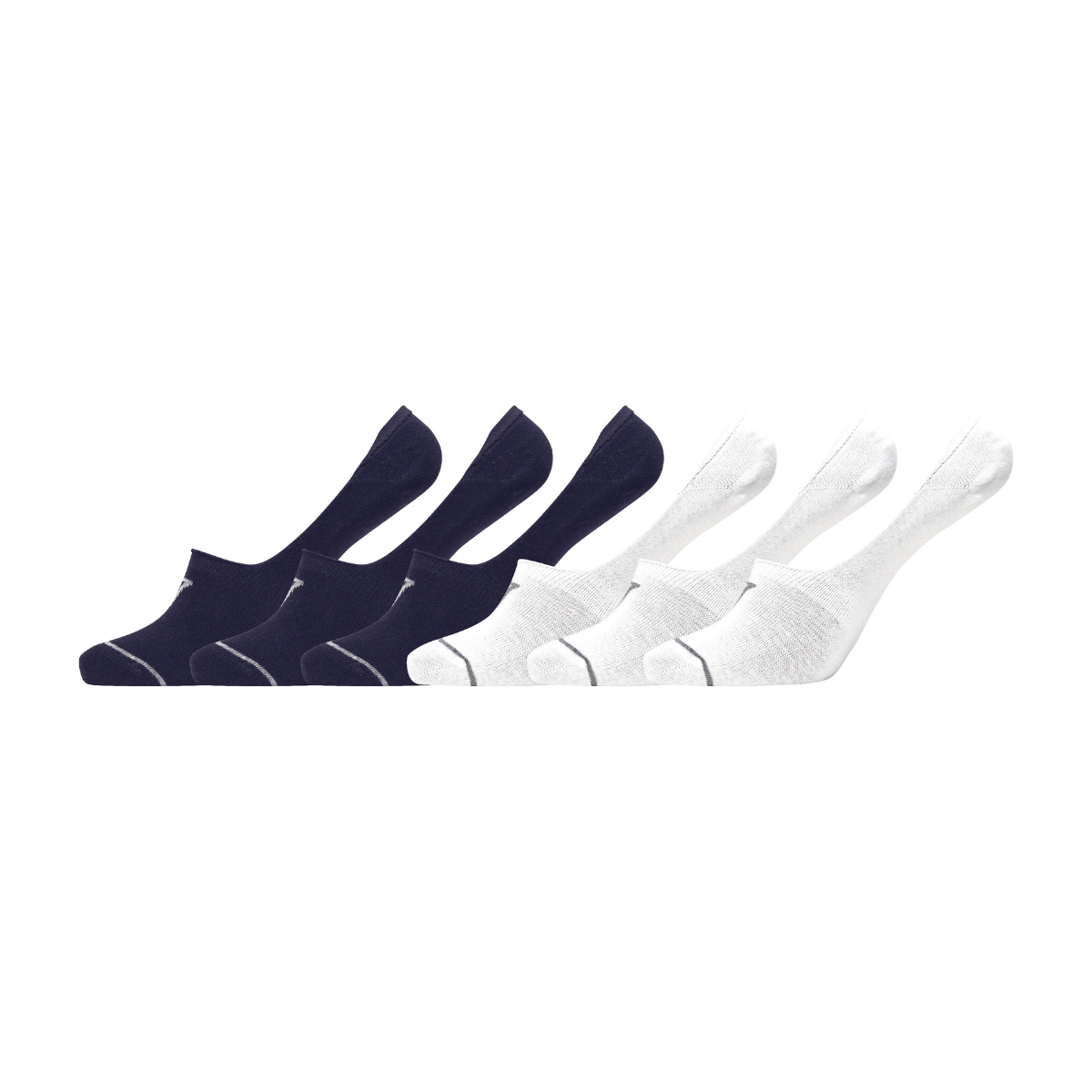 Men's No-Show Bamboo or Cotton Blend 6-Pack Socks, Black / White