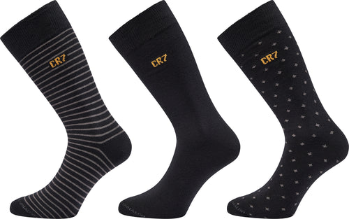 CR7 Men's Cotton Blend 3-Pack Fashion Socks, Gift Box
