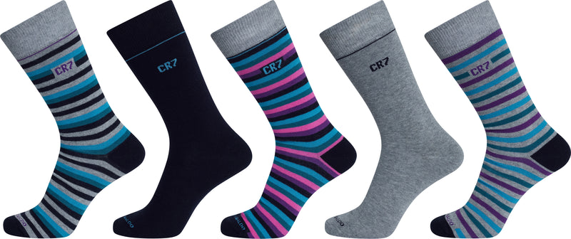 CR7 Men's Cotton Blend 5-Pack Fashion Socks