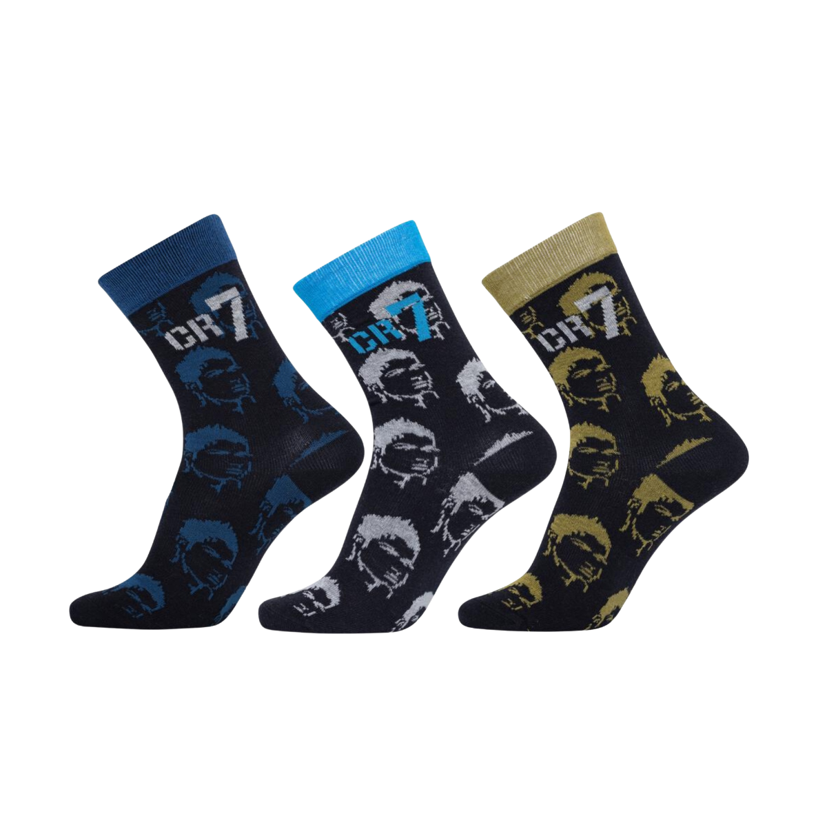 CR7 Boy's Cotton Blend 3-Pack Crew Socks