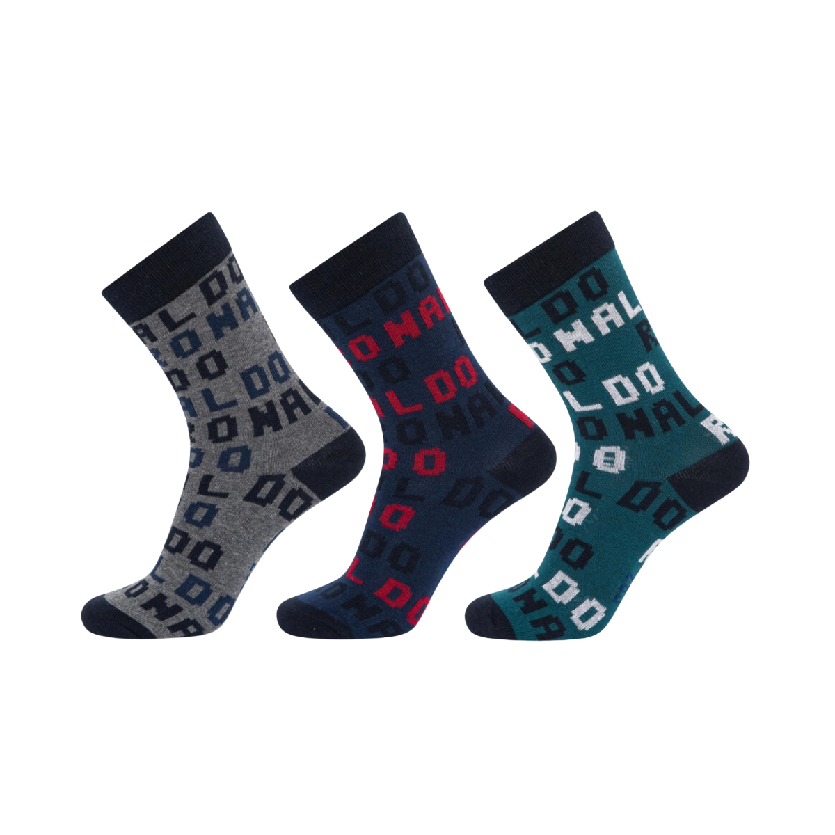 CR7 Boy's Cotton Blend 3-Pack Crew Socks