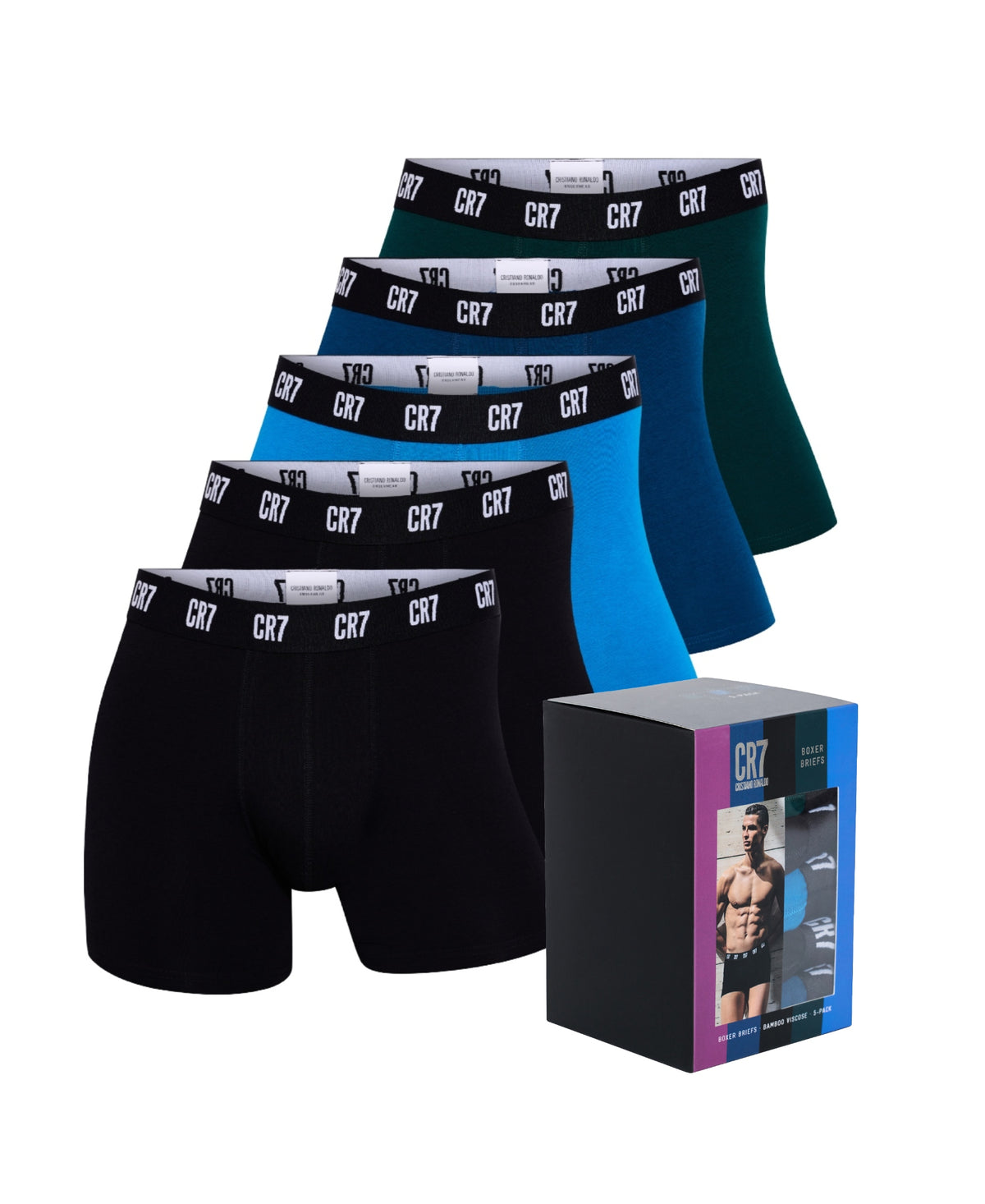 CR7 Men's 5-Pack Bamboo Blend Boxer-Briefs