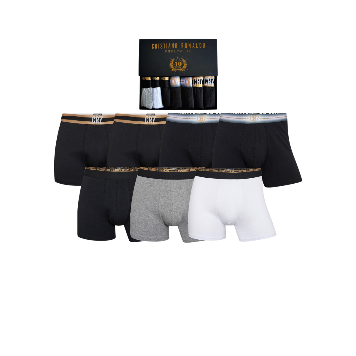 CR7 Men's 7-Pack Cotton Blend Trunks 10th Anniversary Gift