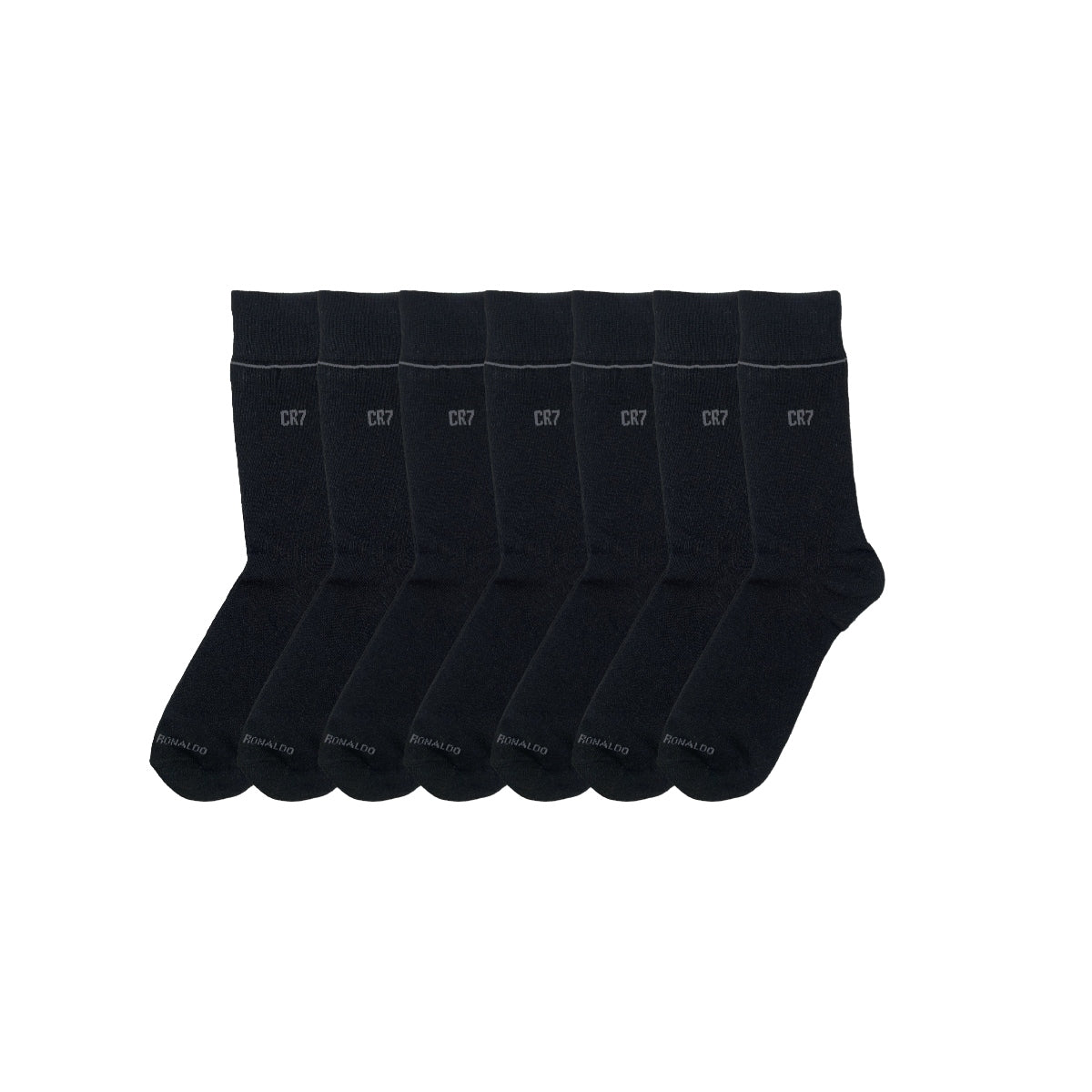 CR7 Men's Cotton Blend 7-Pack Socks, black