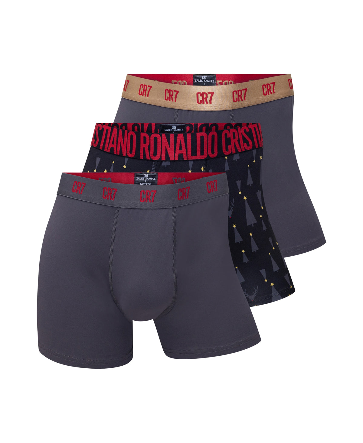 CR7 Men's Holiday Medley, 3-Pack Cotton Blend Trunks