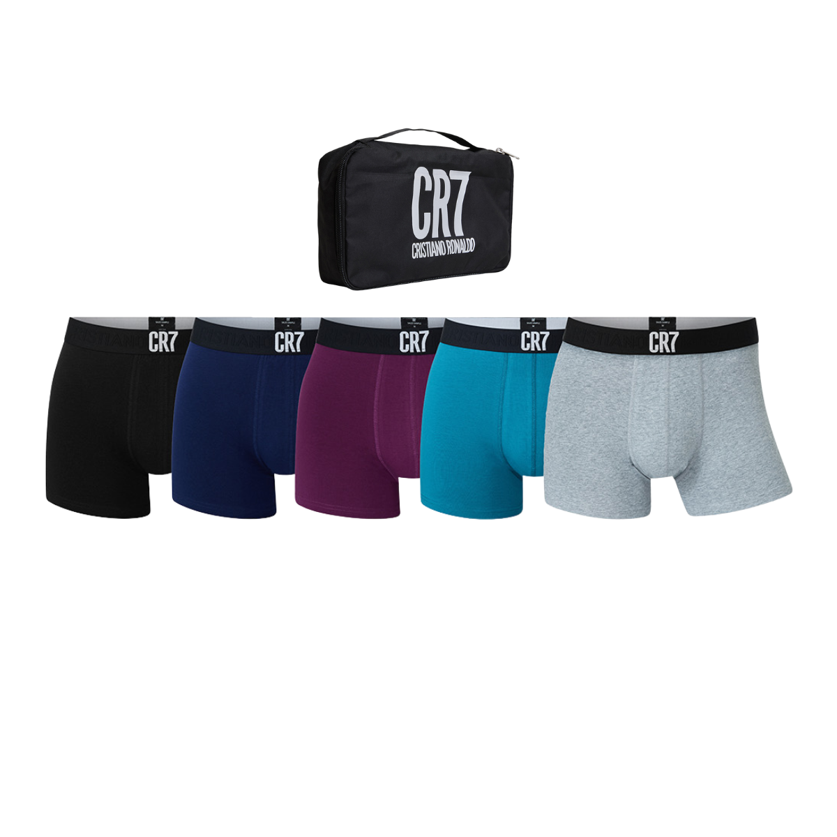 CR7 Men's Trunk 5-Pack in Travel Zip Bag