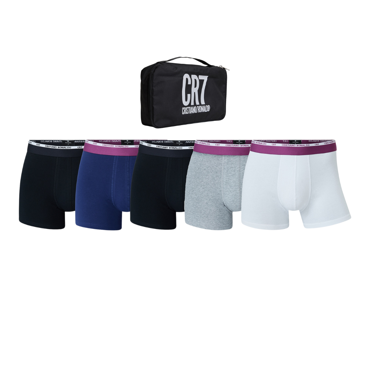 CR7 Men's Trunk 5-Pack in Travel Zip Bag