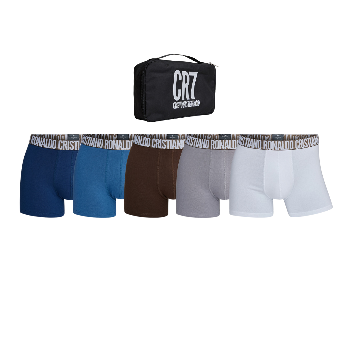 CR7 Men's Trunk 5-Pack in Travel Zip Bag