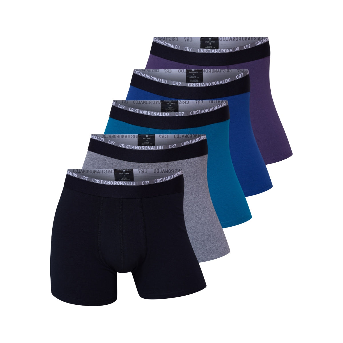 CR7 Men's 5-Pack Cotton Blend Trunks, Travel Bag