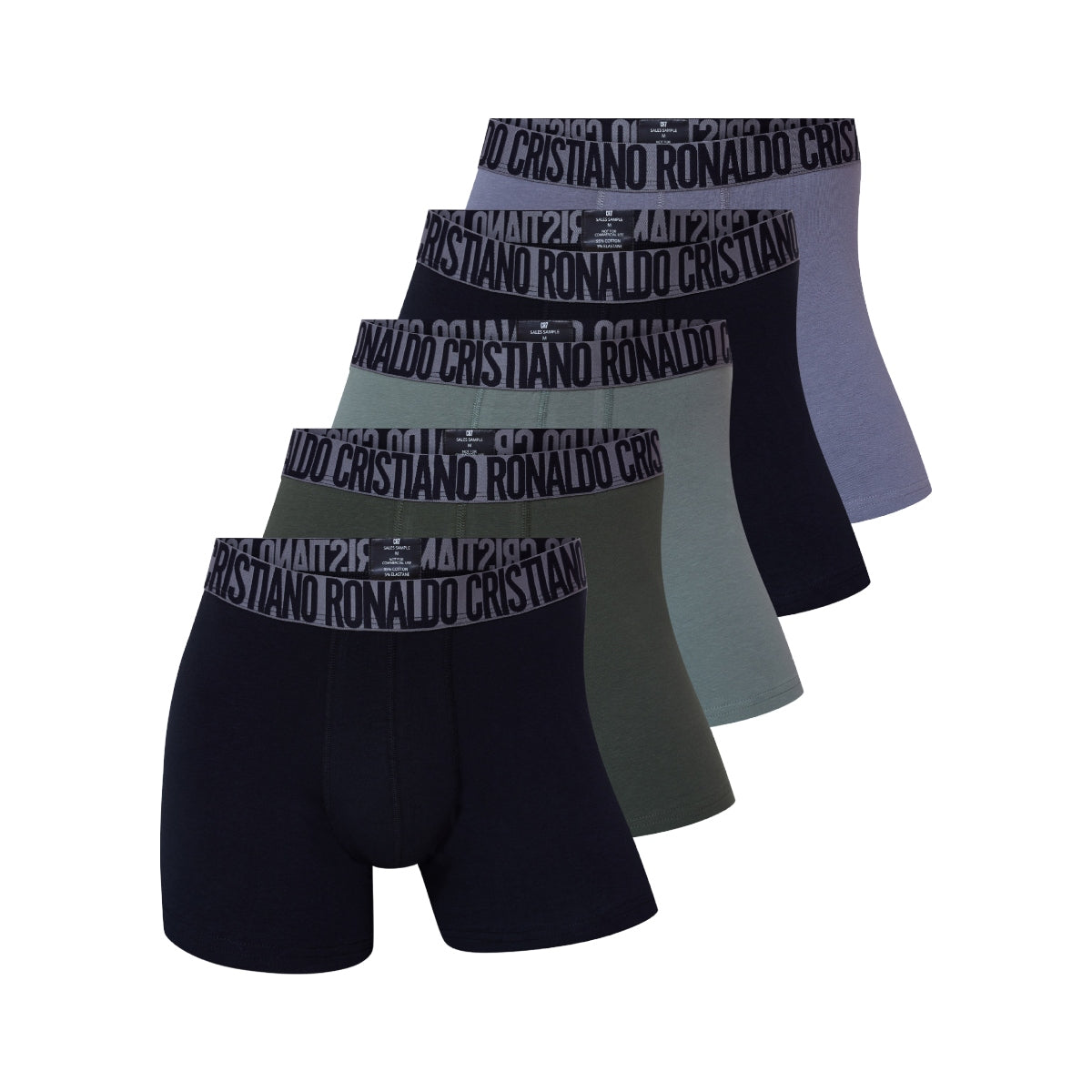 CR7 Men's 5-Pack Cotton Blend Trunks, Travel Bag