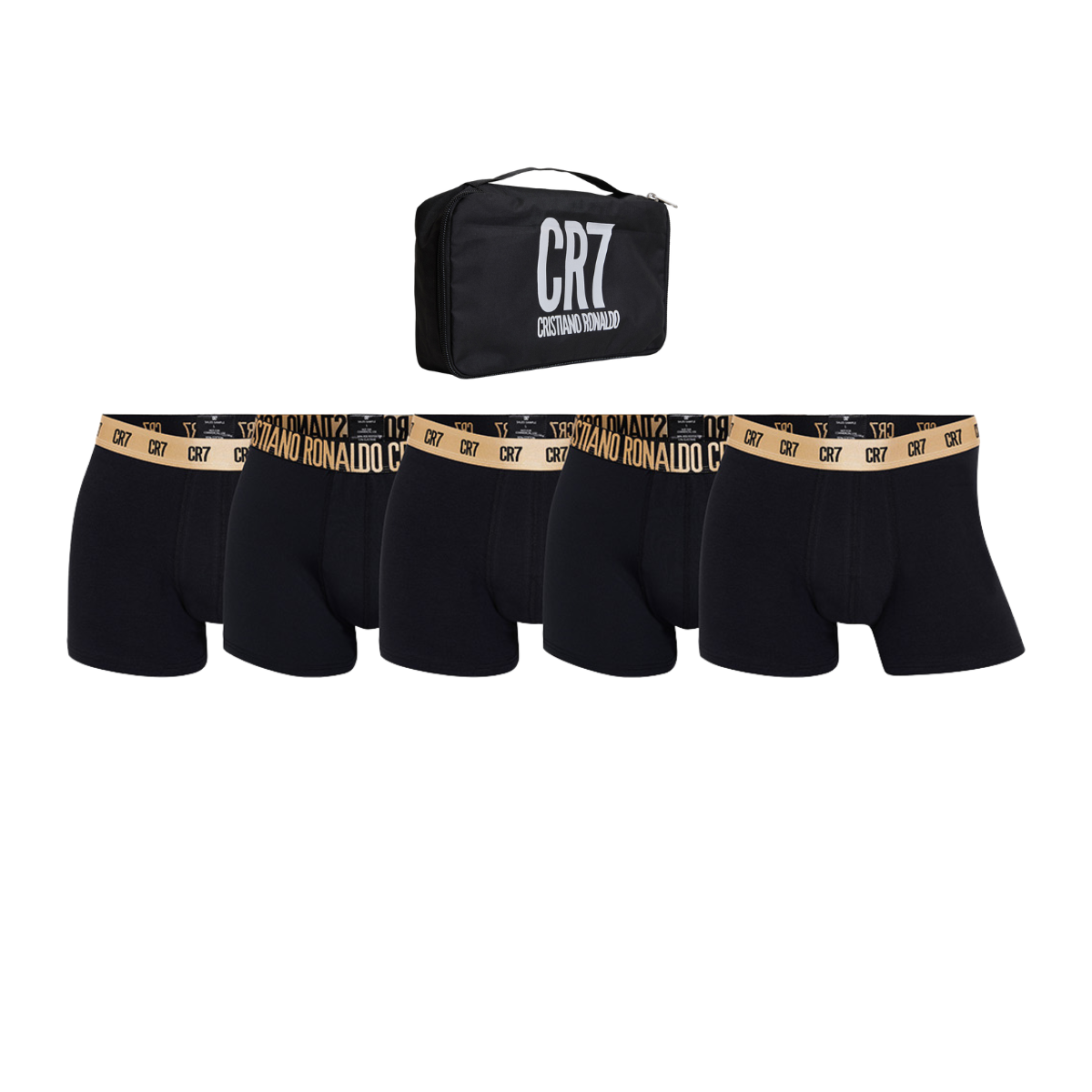 CR7 Men's Trunk 5-Pack in CR7 Travel Zip Bag