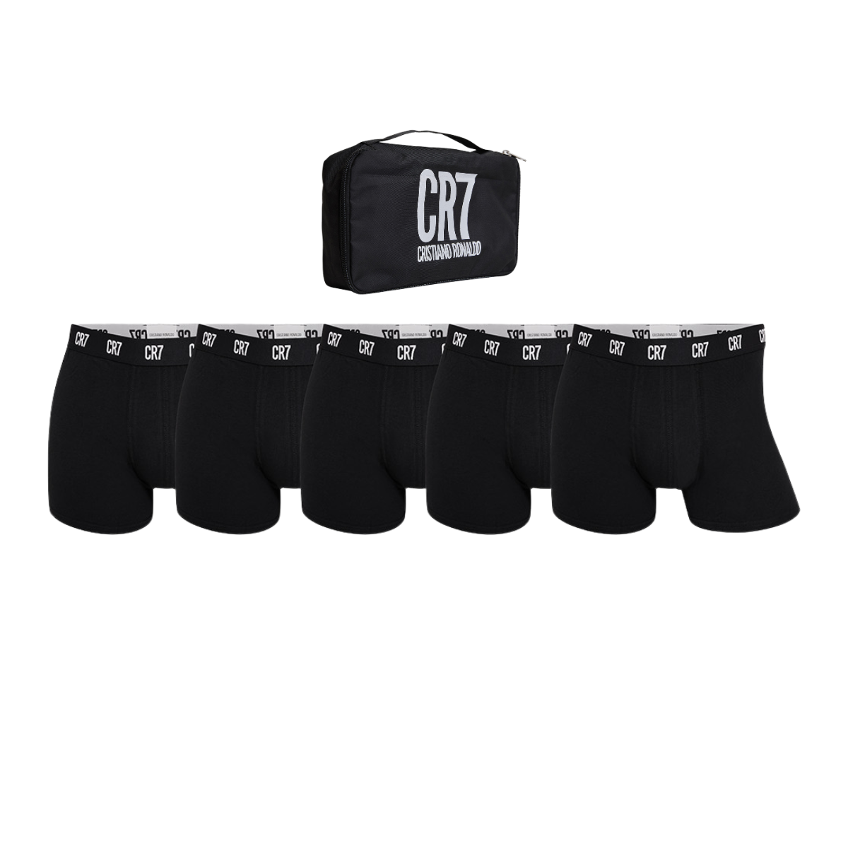 CR7 Men's 5-Pack Trunks in CR7 Travel Zip Bag