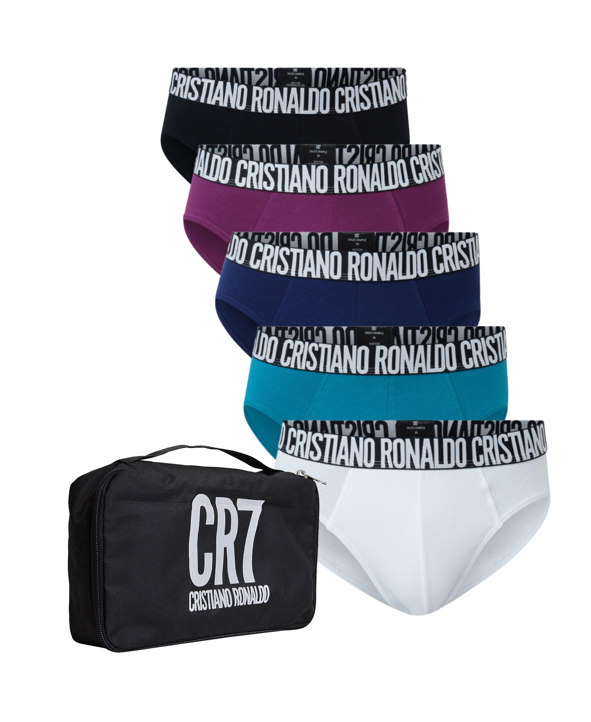 CR7 Men's Briefs 5-Pack in Travel Zip Bag