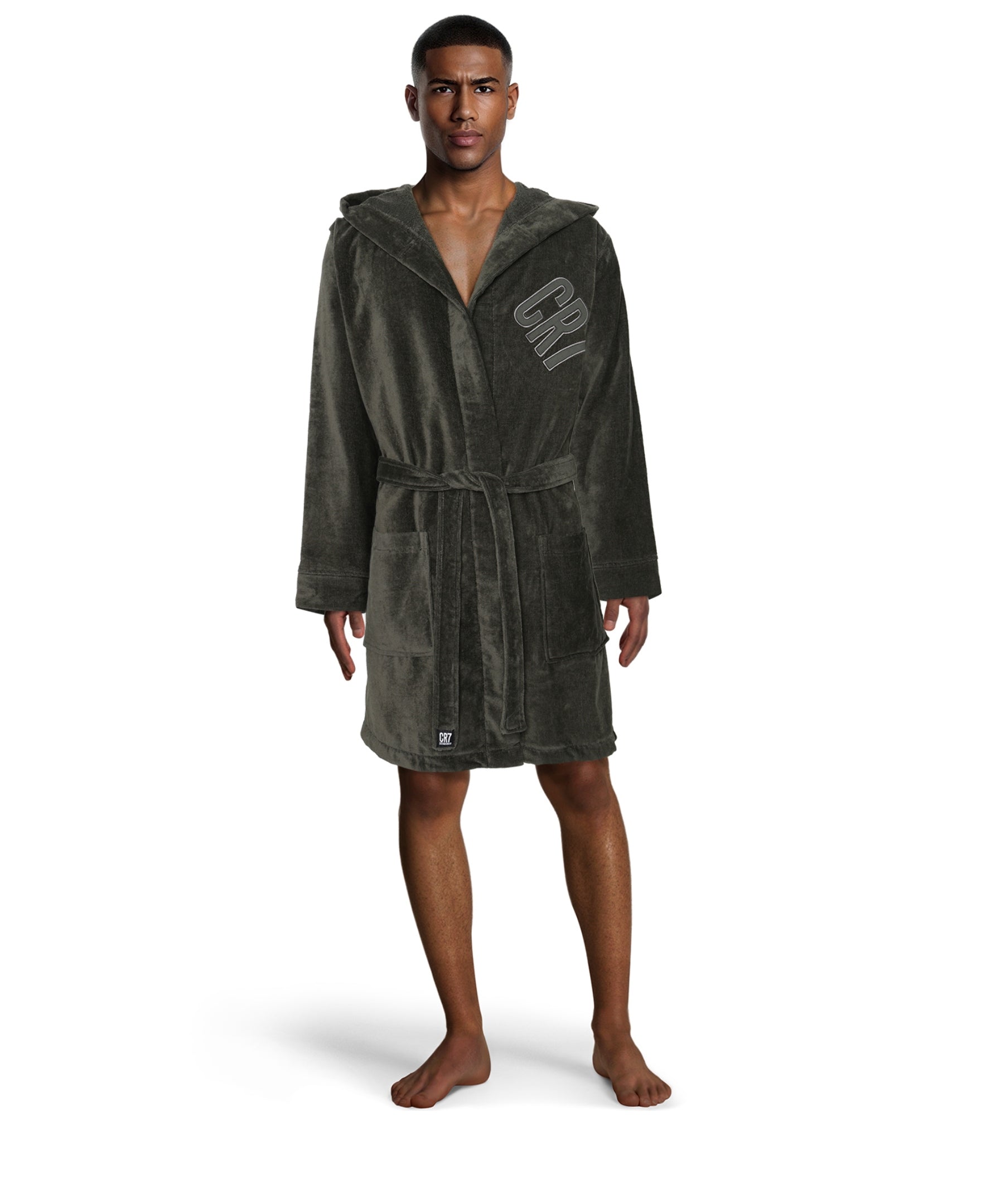 CR7 Men's Bathrobe -100% Cotton, Moss Green – CR7 Underwear