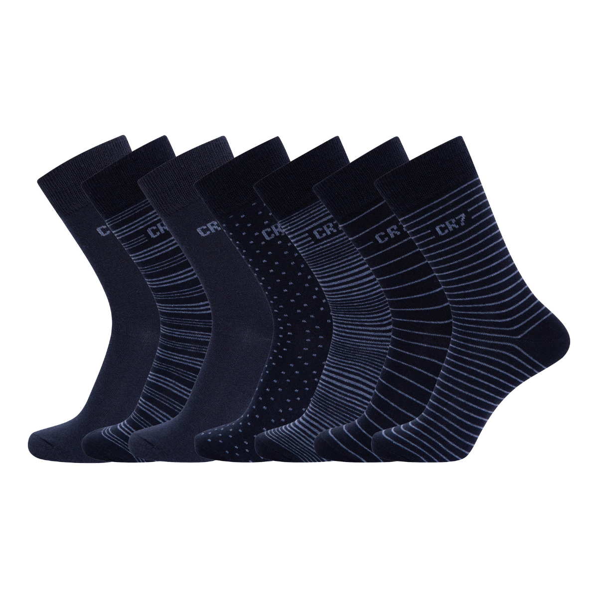 CR7 Men's Cotton Blend 7-Pack Socks, blue