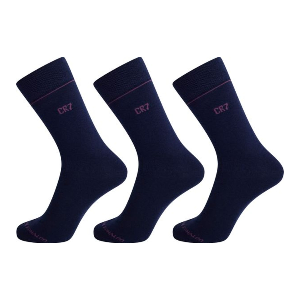 CR7 Men's Cotton Blend 3-Pack Fashion Socks, Navy