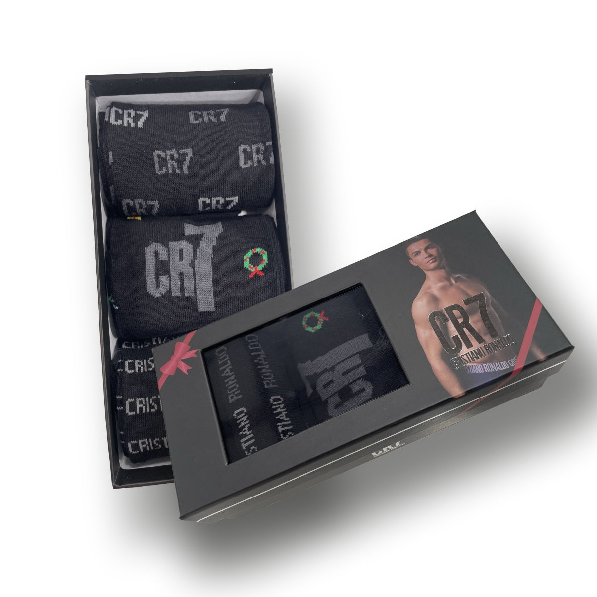 CR7 Men's Holiday Cotton Blend 3-Pack Socks, Gift Box