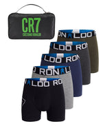 CR7 Boy's Travel Bag, Value 5-Pack Cotton Blend Trunks