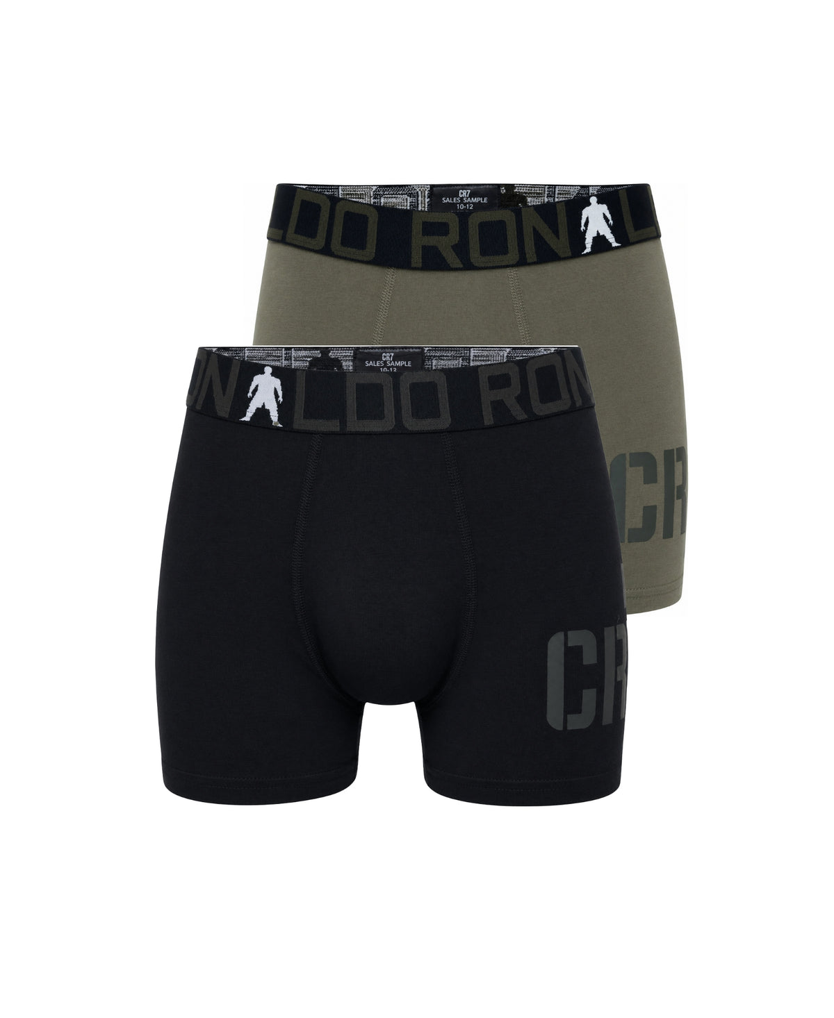 CR7 Boy's Bamboo Blend 2-Pack Trunks, Moss & Black