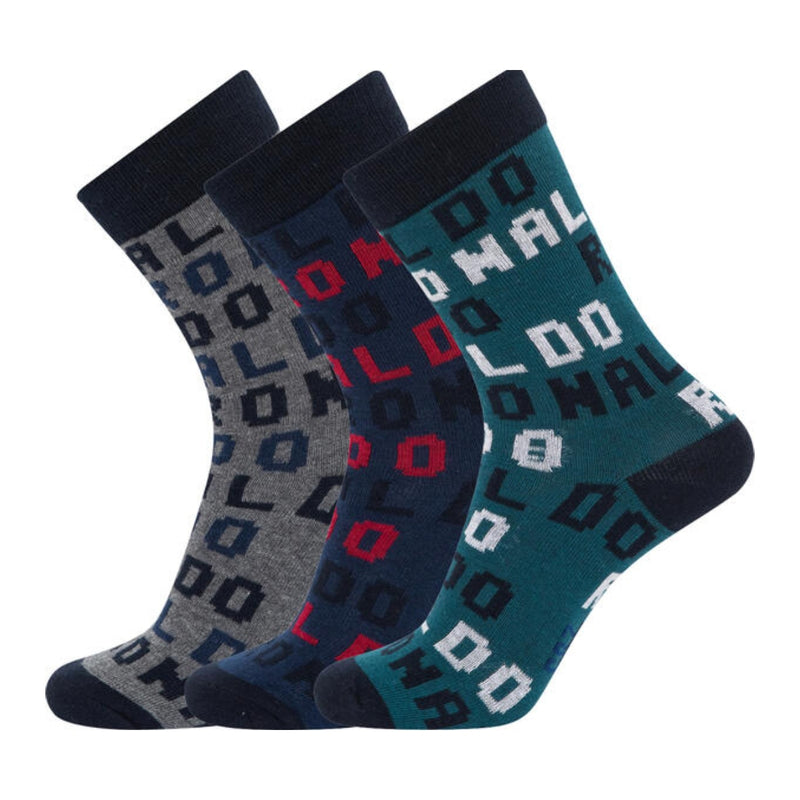 CR7 Boy's Cotton Blend 3-Pack Crew Socks