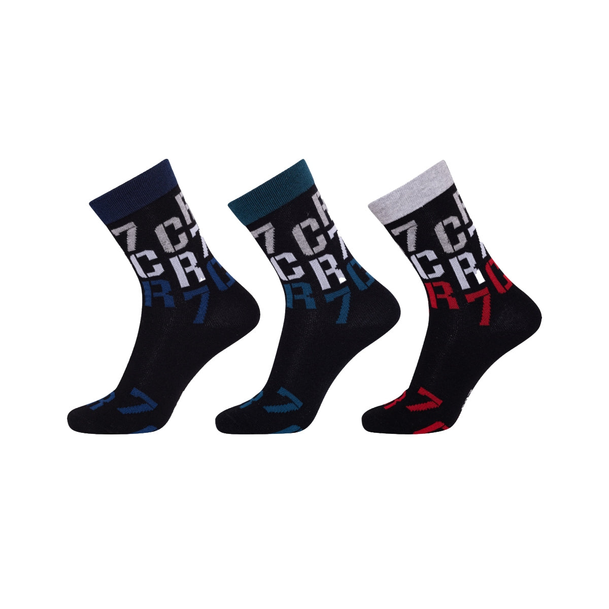 CR7 Boy's Cotton Blend 3-Pack Crew Socks