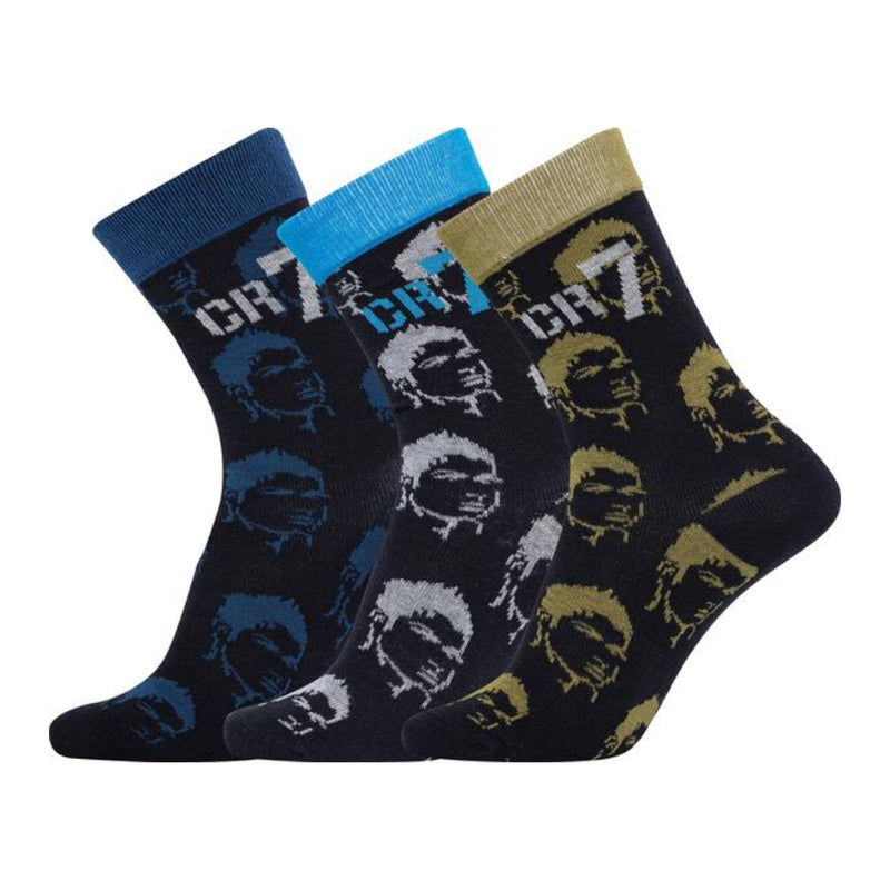 CR7 Boy's Cotton Blend 3-Pack Crew Socks