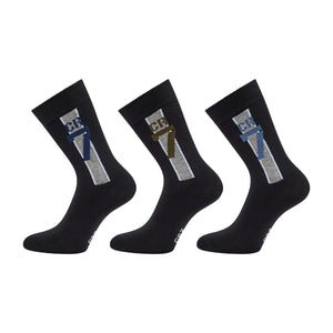 CR7 Boy's Cotton Blend 3-Pack Crew Socks