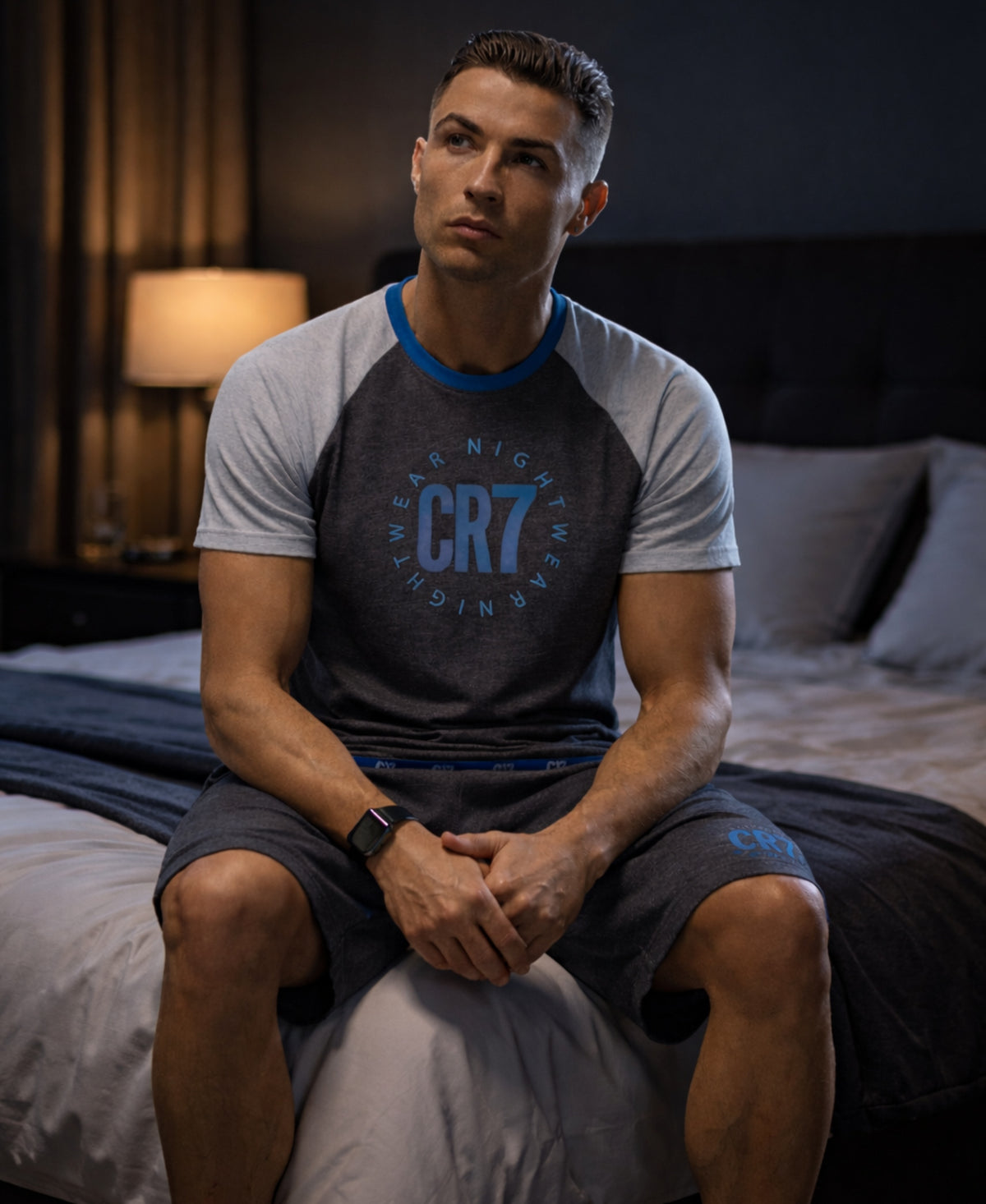CR7 Men's Loungewear Set- Shorts, Short Sleeve