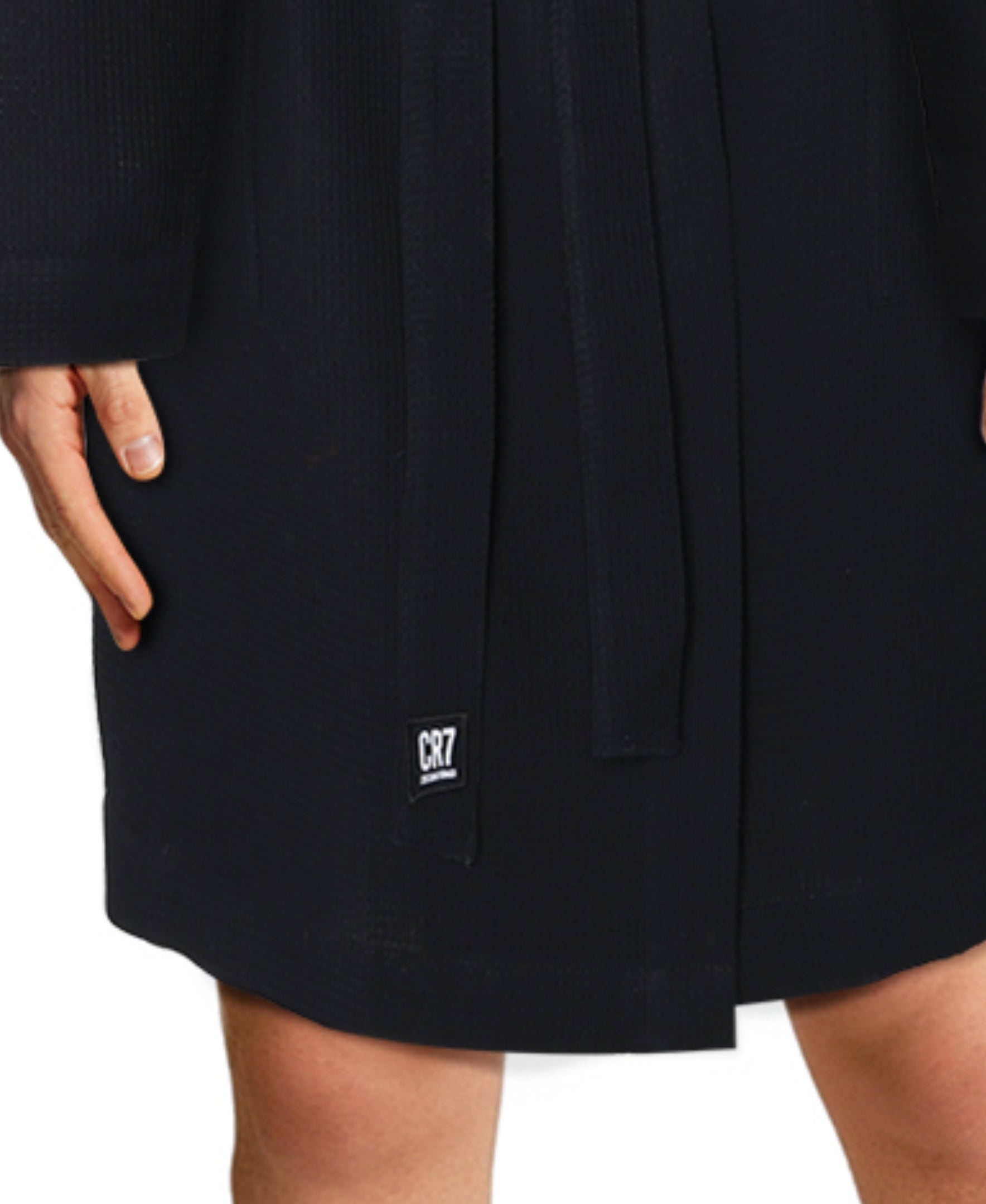 CR7 Men's Waffle Weave Bathrobe, Black – CR7 Underwear