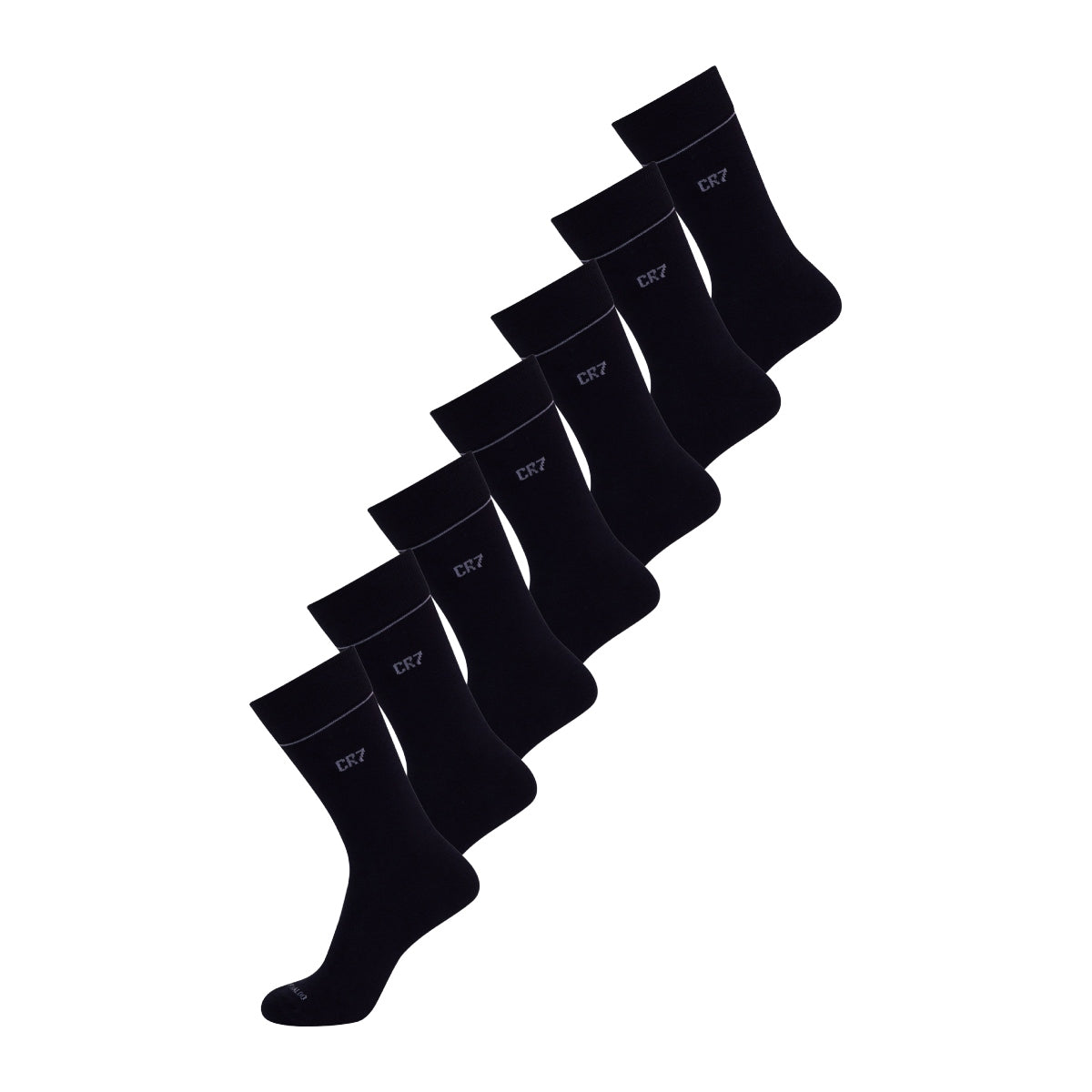 CR7 Men's Cotton Blend 7-Pack Socks, black