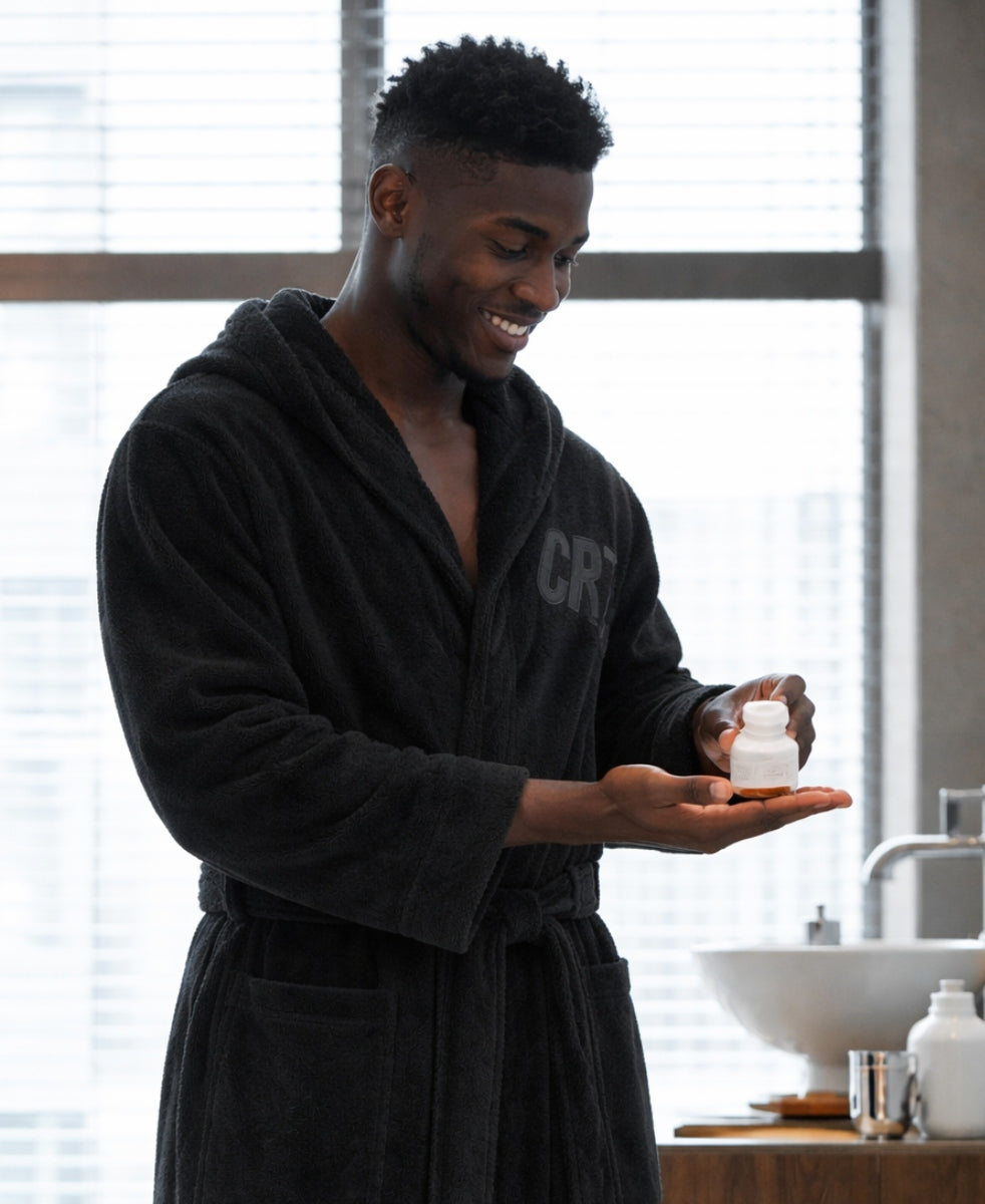 Albornoz de Hombre CR7 -100% Algodón [Negro]