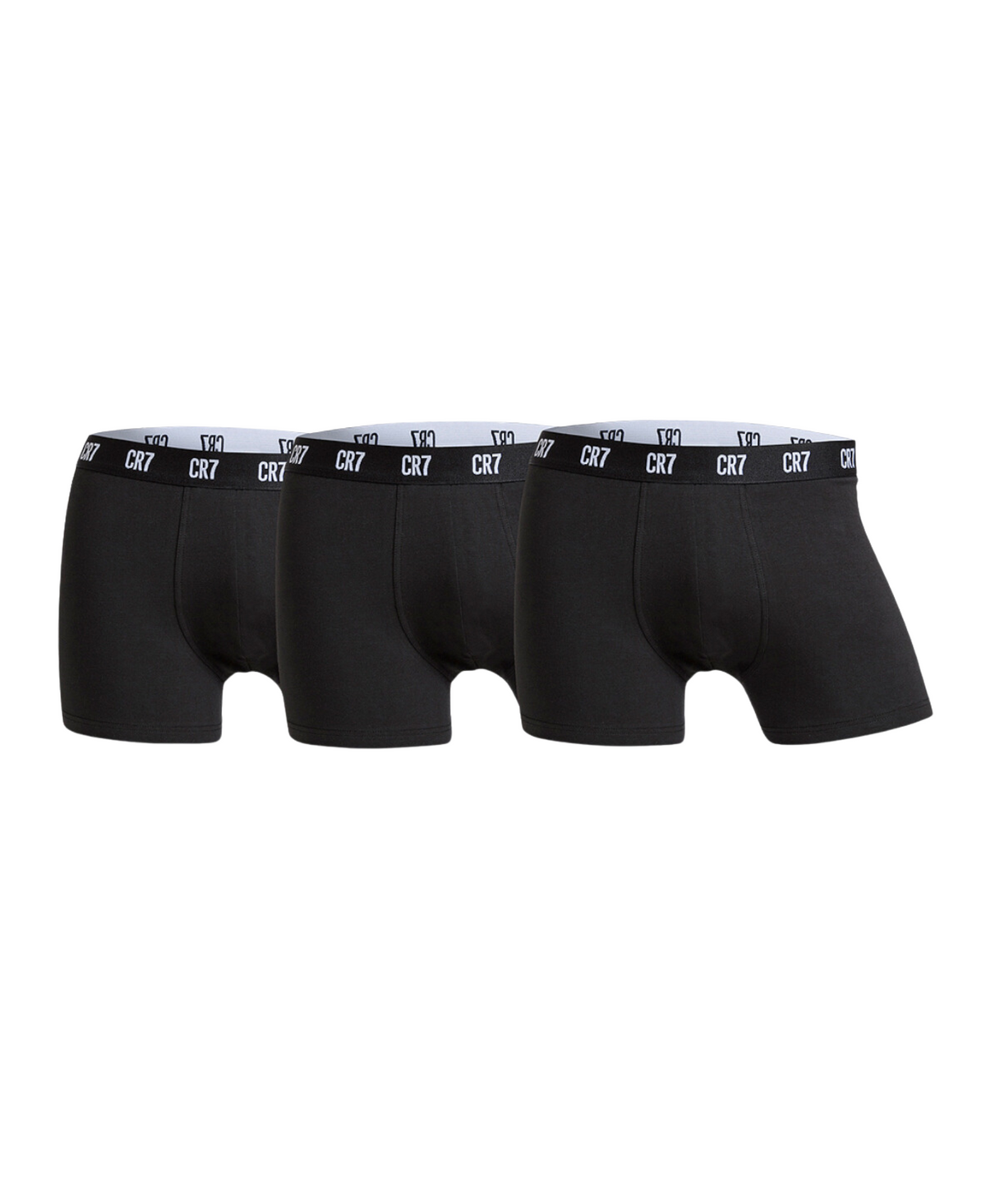 CR7 Men's 3 Pack Cotton Blend Trunks - Black Basics