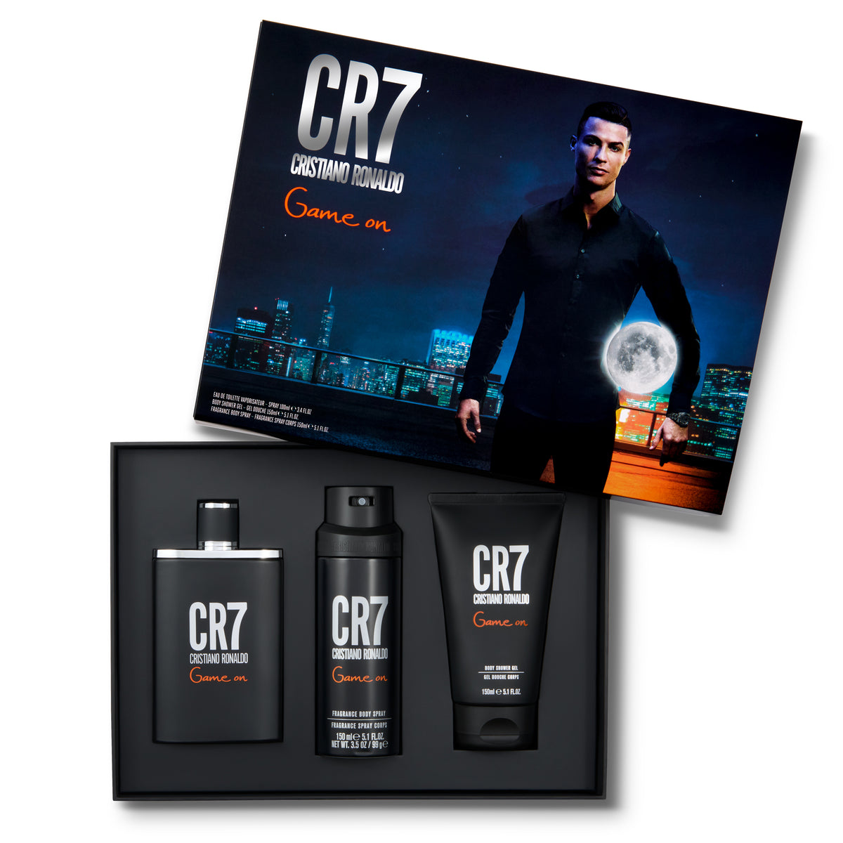 Cristiano Ronaldo for Men - Game On 3 Pc Gift Set 3.4oz Spray, 5.1oz Shower Gel, 5.1oz Body Spray