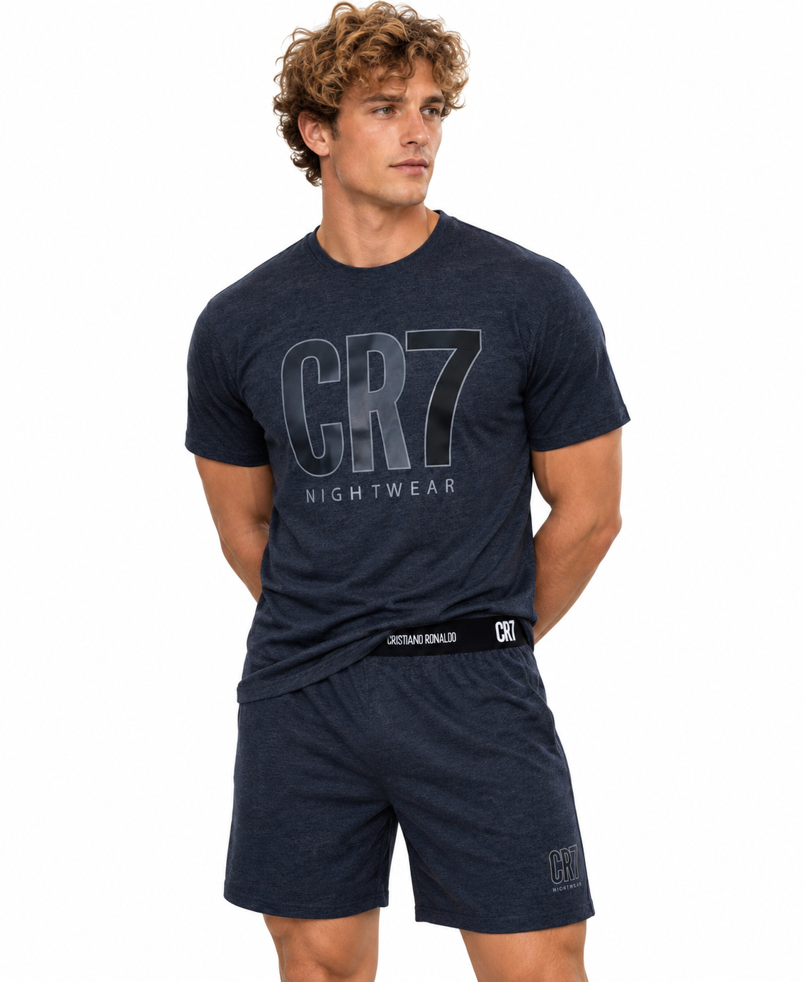 CR7 Men's Loungewear Set- Shorts, Short Sleeve with Gift Box