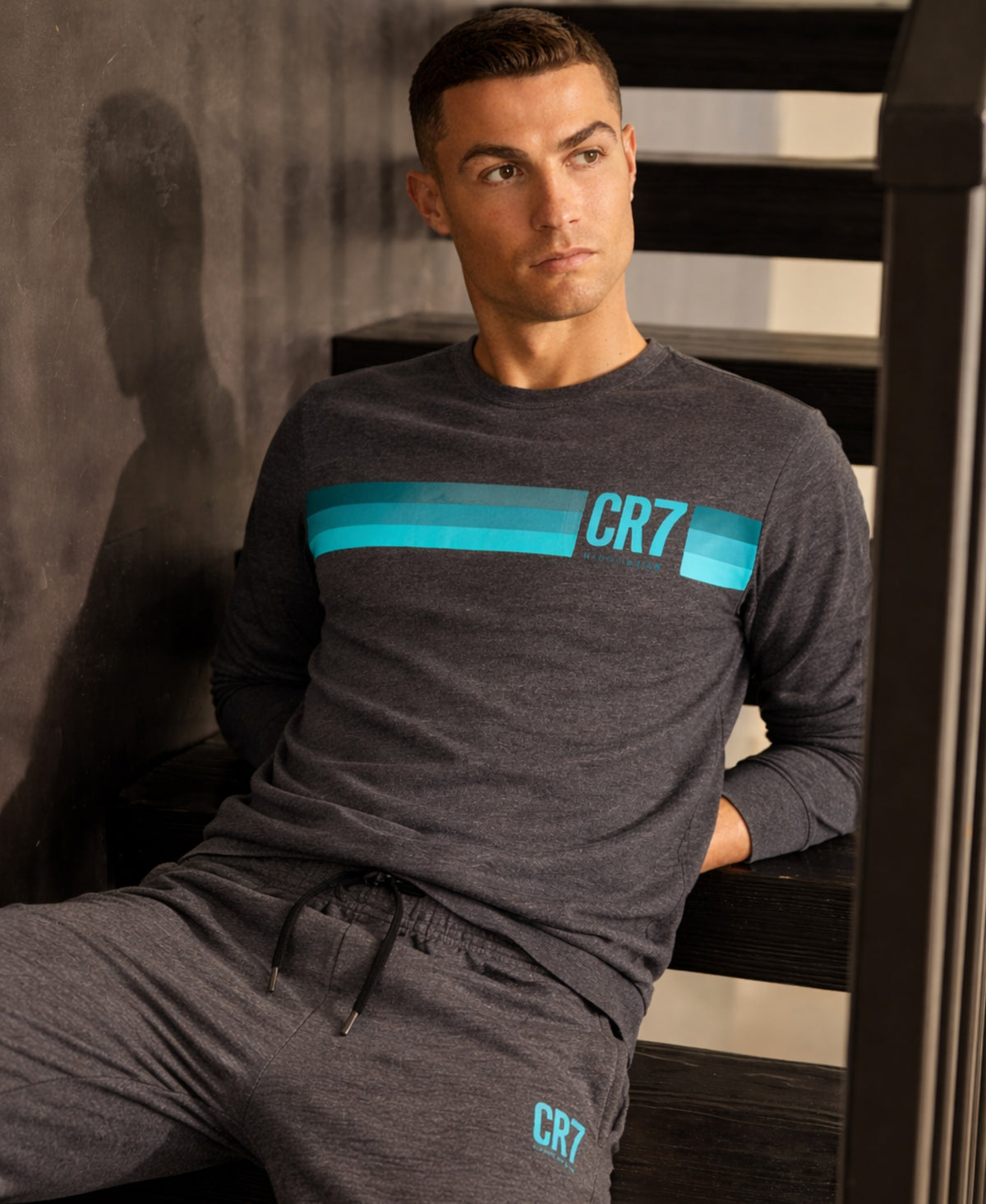 CR7 Men's Loungewear Set- Pants, Long Sleeve with Gift Box
