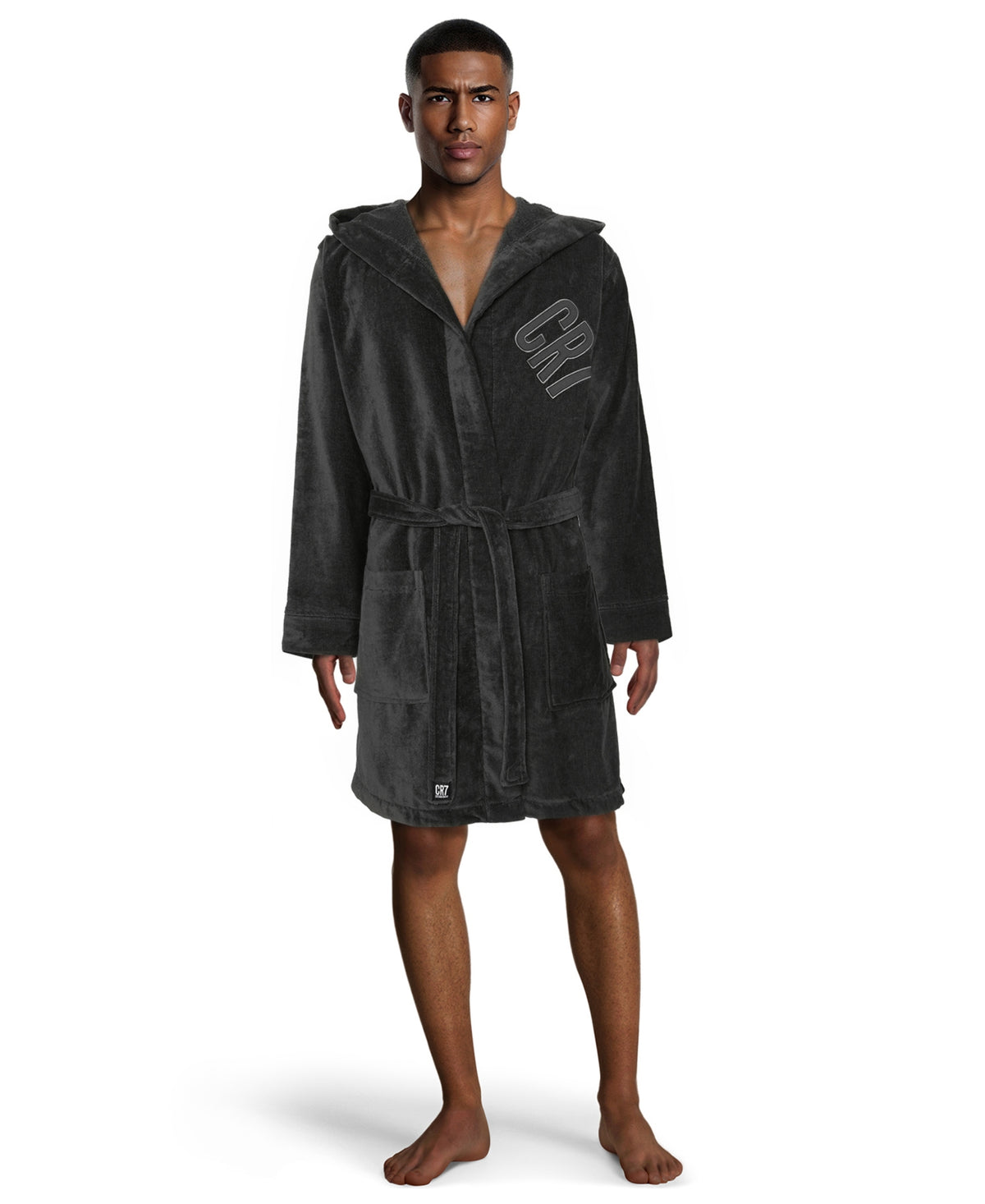 Peignoir CR7 pour homme - 100 % coton [Gris] 