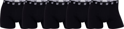 Cristiano Ronaldo's CR7 Underwear collections are designed and manufactured with an attention to detail seldom found in men’s underwear. Our CR7's 5-pack travel bags are an excellent value and fantastic gift option. Each travel bag includes 5 comfortable, breathable cotton blend trunks (95% cotton, 5% elastane). 5 cotton-blend trunks Color: Jet Black CR7 Underwear is machine washable.