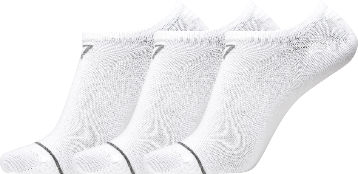 Calcetines tobilleros bajos para hombre, paquete de 3, blanco