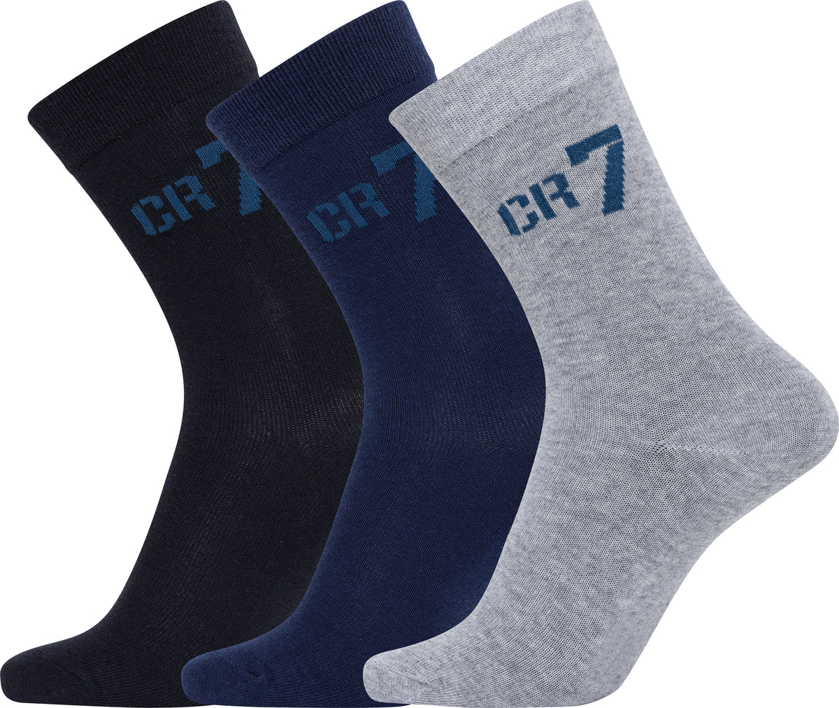 CR7 Boy's Cotton Blend 3-Pack Crew Socks